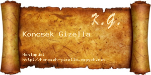Koncsek Gizella névjegykártya